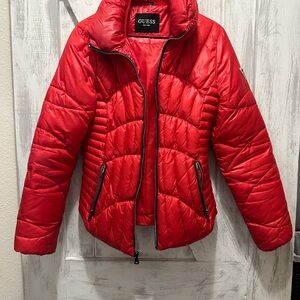 GUESS Vibrant Red Quilted Jacket